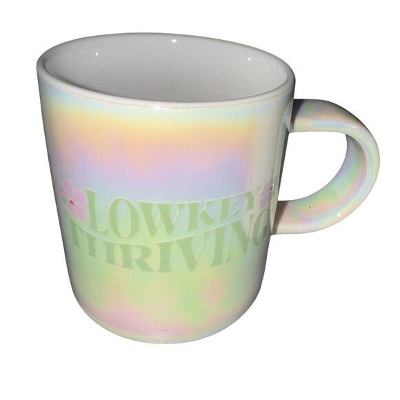 Room Essentials Stoneware Mugs 12 Oz Slightly Obsessed & Lowkey Thriving Iridesc - Picture 3 of 7